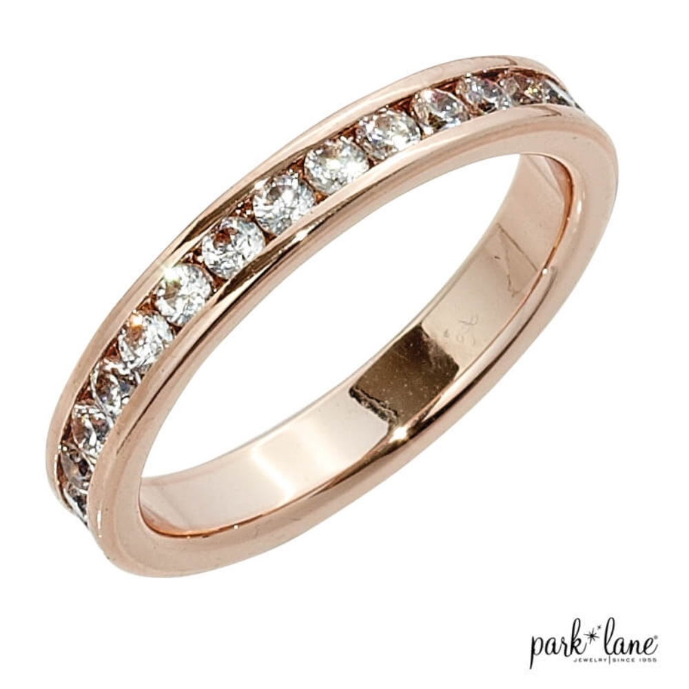 Park Lane Rose Gold Band with Clear Crystals